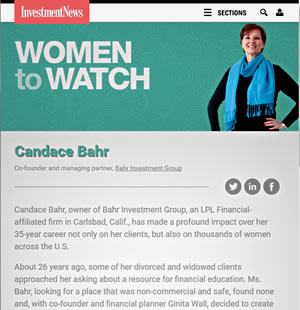 Candace Bahr, InvestmentNews Women to Watch